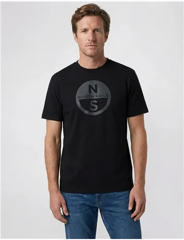 T-shirt uomo con maxi logo nero