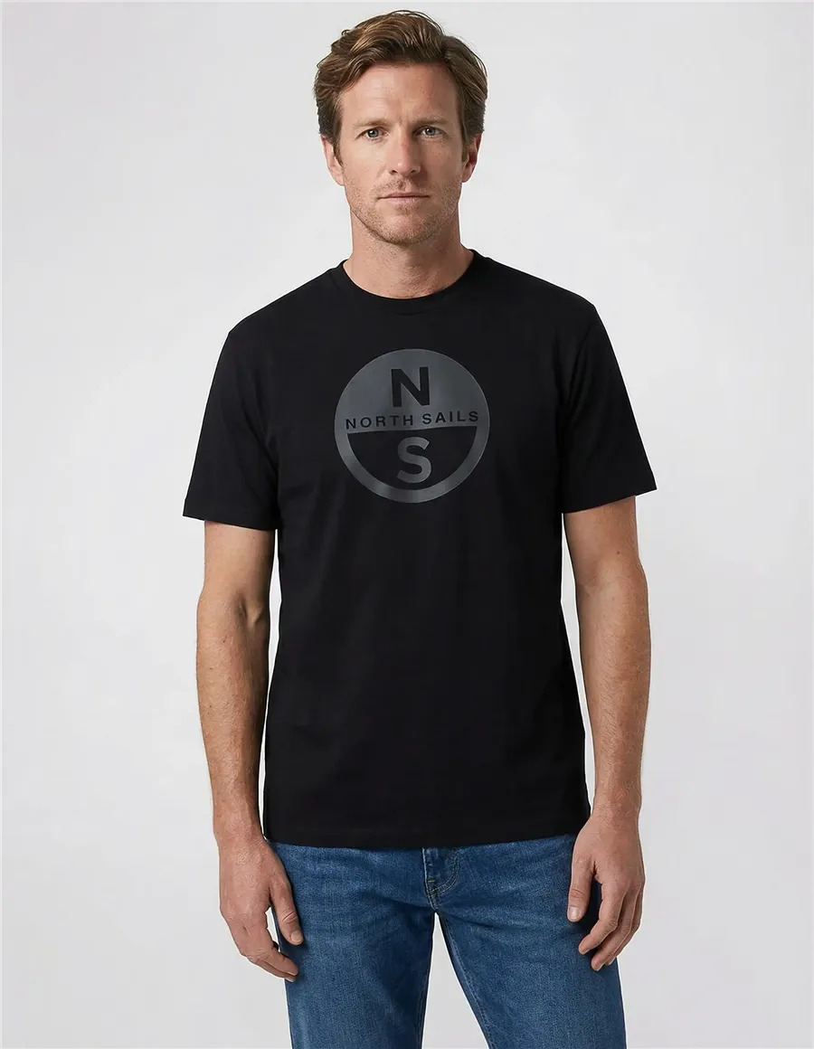 T-shirt uomo con maxi logo nero