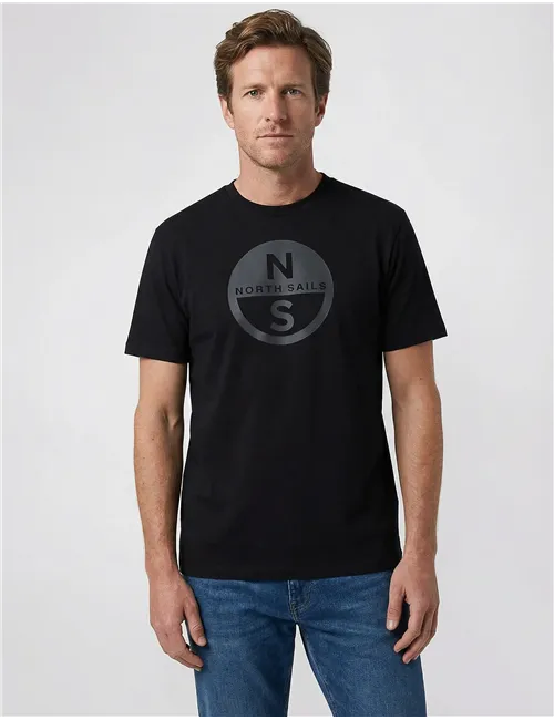 T-shirt uomo con maxi logo nero