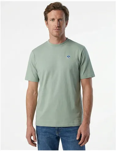 T-shirt uomo con patch logata verde