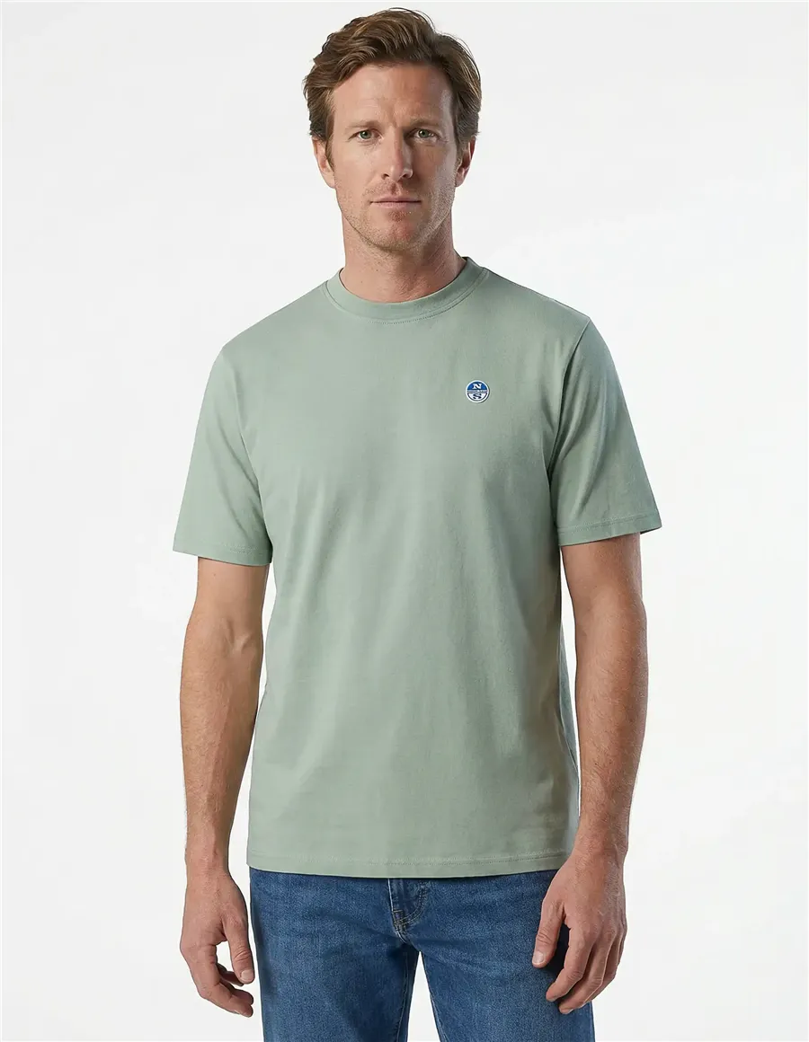 T-shirt uomo con patch logata verde