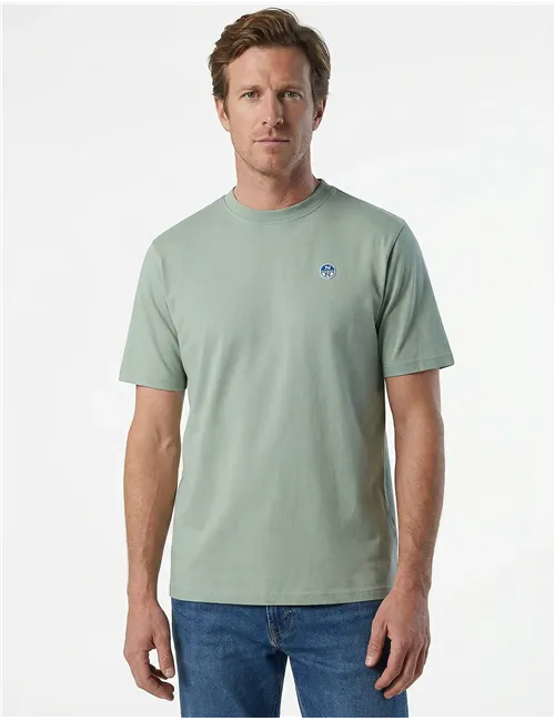 T-shirt uomo con patch logata verde