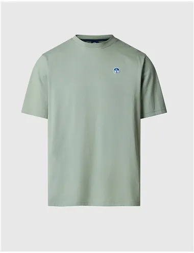 T-shirt uomo con patch logata verde