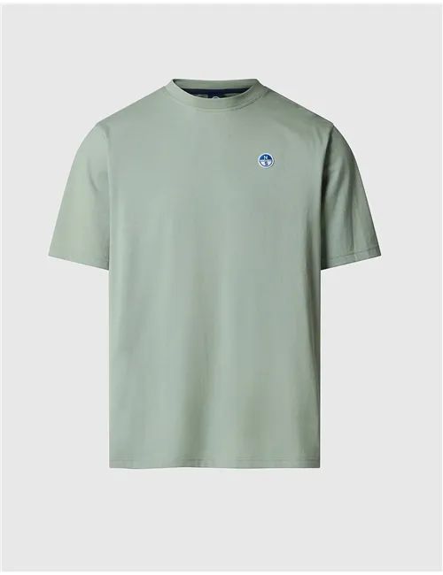 T-shirt uomo con patch logata verde