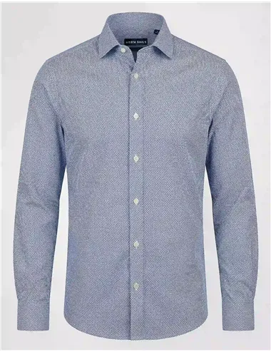 Camicia uomo in popeline stampato azzurro