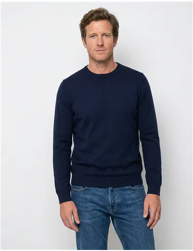 Maglione uomo girocollo leggero blu navy