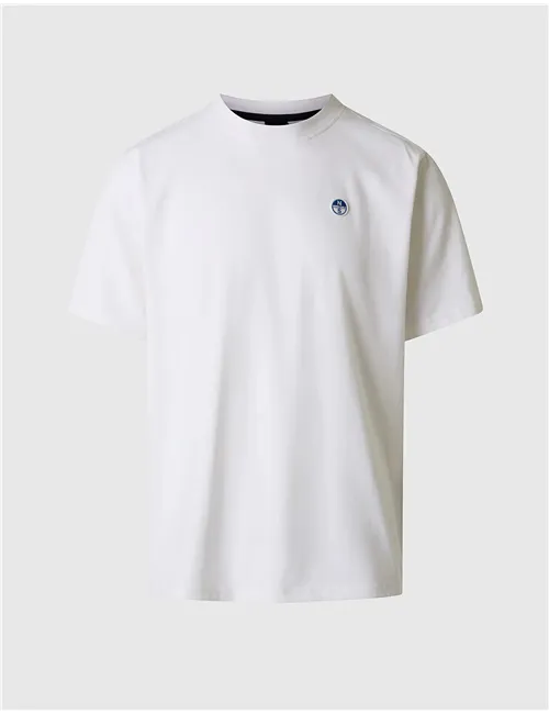 T-shirt uomo con patch logata bianco