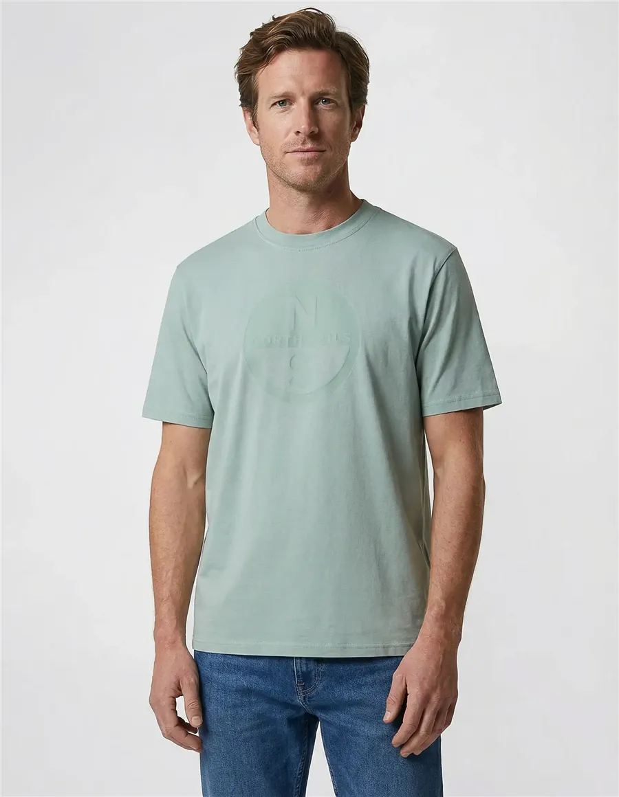 T-shirt uomo con maxi logo verde