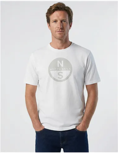 T-shirt uomo con maxi logo bianco