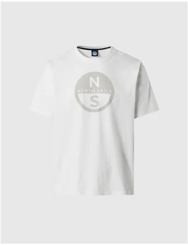 T-shirt uomo con maxi logo bianco