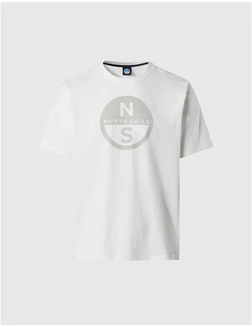 T-shirt uomo con maxi logo bianco
