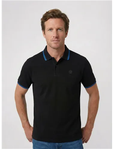 Polo uomo a maniche corte in COOLMAX® nero