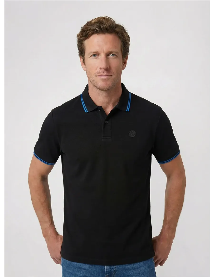 Polo uomo a maniche corte in COOLMAX® nero