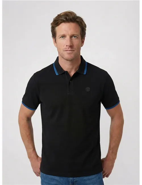 Polo uomo a maniche corte in COOLMAX® nero