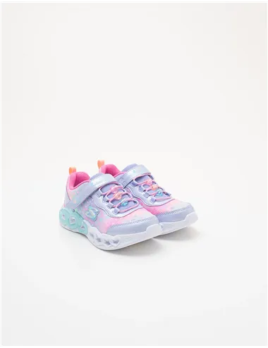 Sneakers bambina Infinite Heart Lights lavanda multicolore
