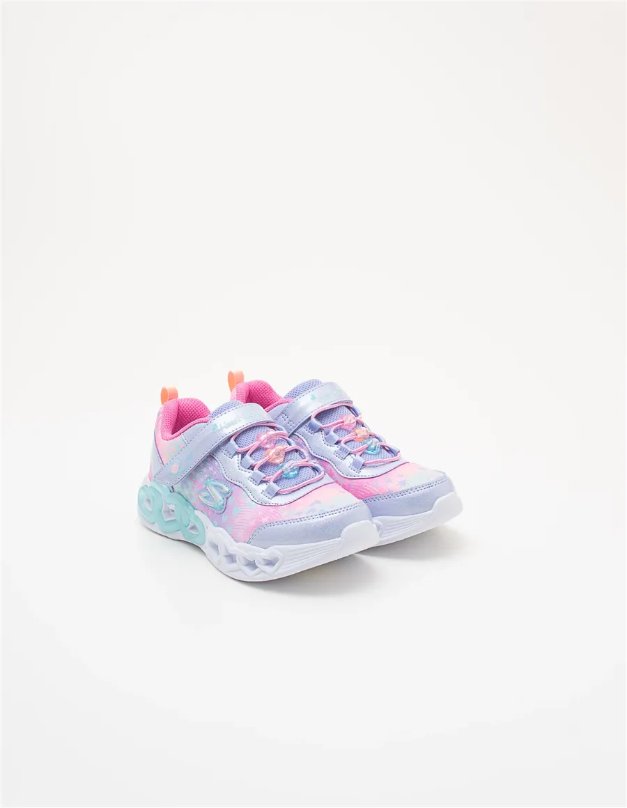 Sneakers bambina Infinite Heart Lights lavanda multicolore