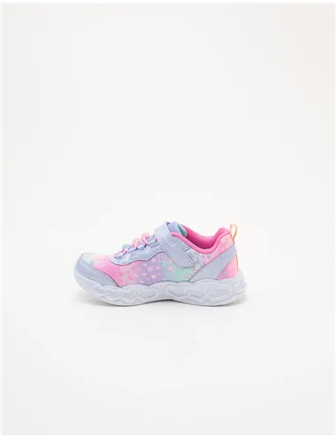 Sneakers bambina Infinite Heart Lights lavanda multicolore