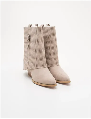 Stivaletti donna Biker Western beige