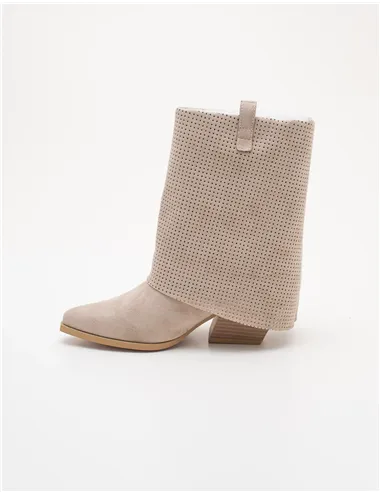 Stivaletti donna Biker Western beige