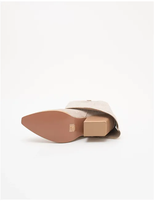 Stivaletti donna Biker Western beige