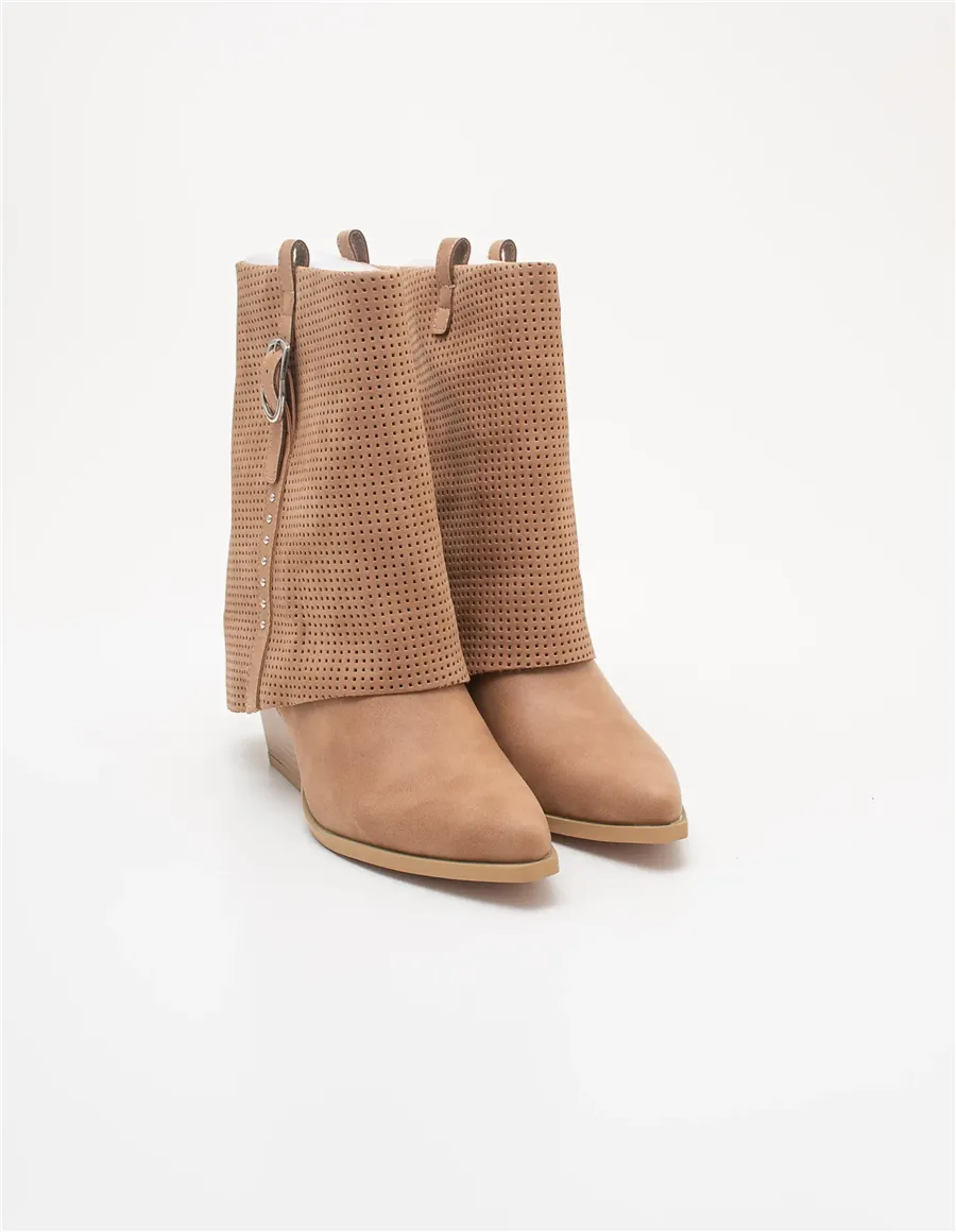 Stivaletti donna Cowboy/Biker Cuoio