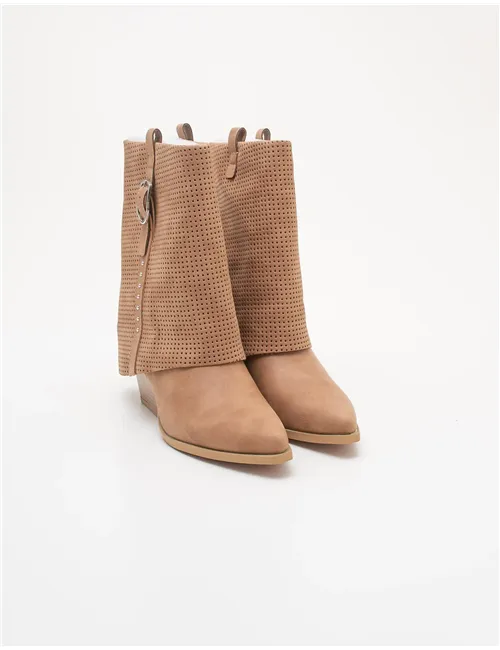 Stivaletti donna Cowboy/Biker Cuoio