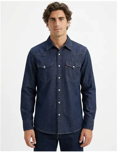 Camicia uomo Western Classico denim blu