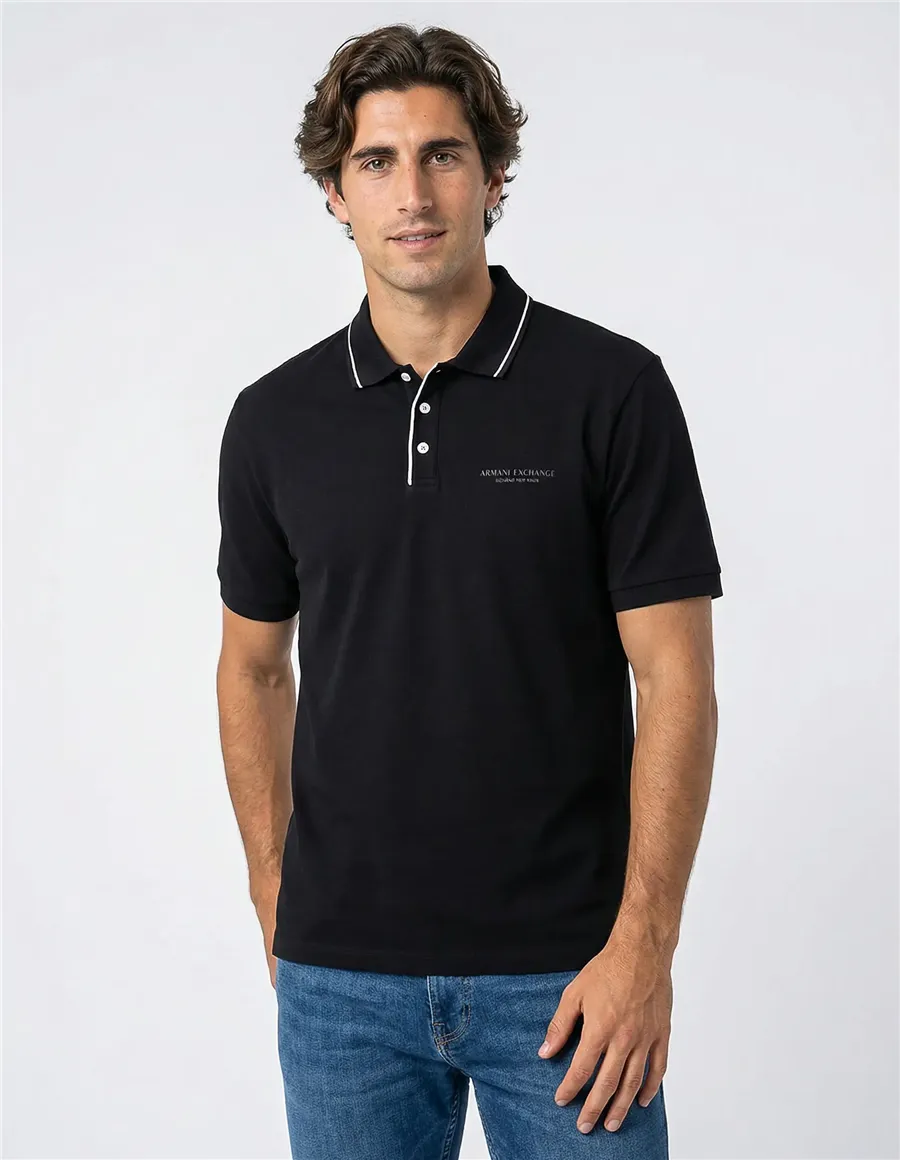 Polo uomo Elasticizzata nero