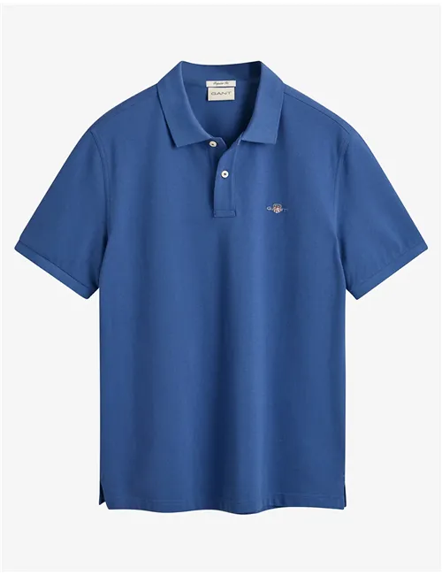 Polo uomo piqué blu