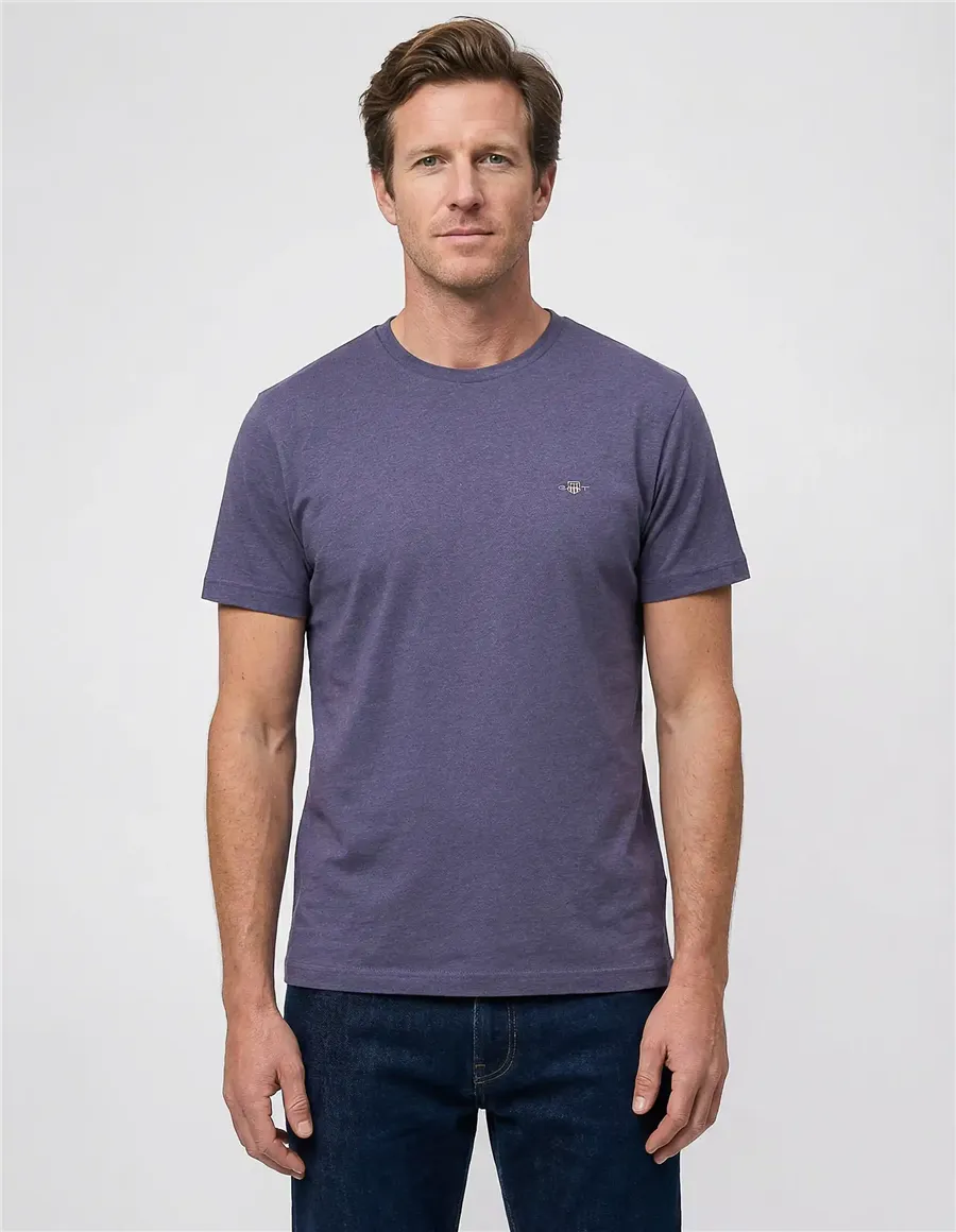 T-shirt uomo Shield blu melange