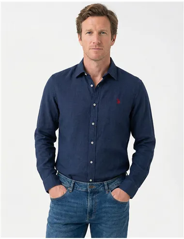 Camicia uomo blu navy