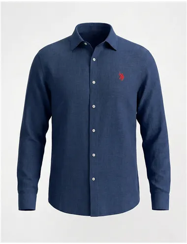 Camicia uomo blu navy