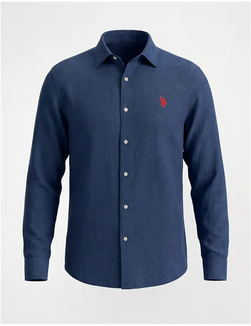 Camicia uomo blu navy