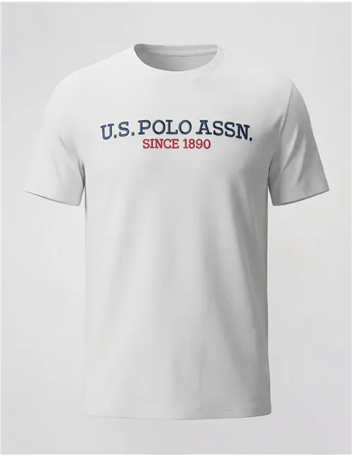 T-shirt uomo con ricamo bianco