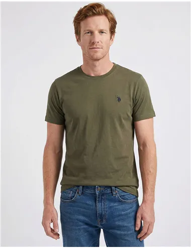 T-shirt uomo girocollo verde militare