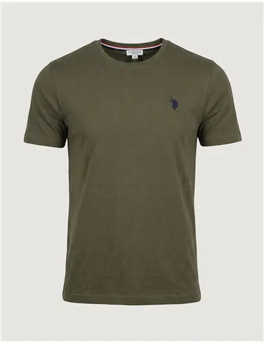 T-shirt uomo girocollo verde militare