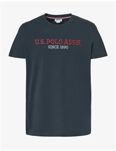 T-shirt uomo con ricamo blu