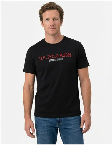 T-shirt uomo con ricamo nero