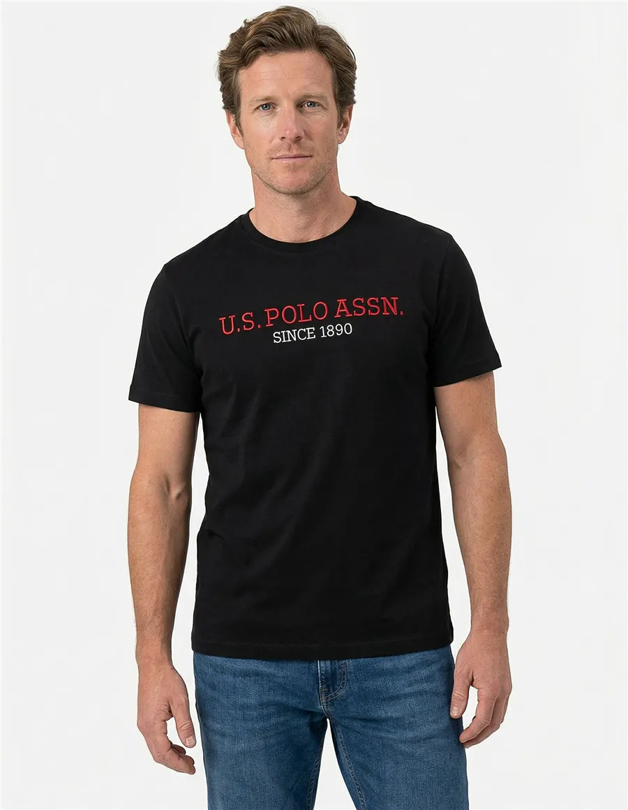 T-shirt uomo con ricamo nero