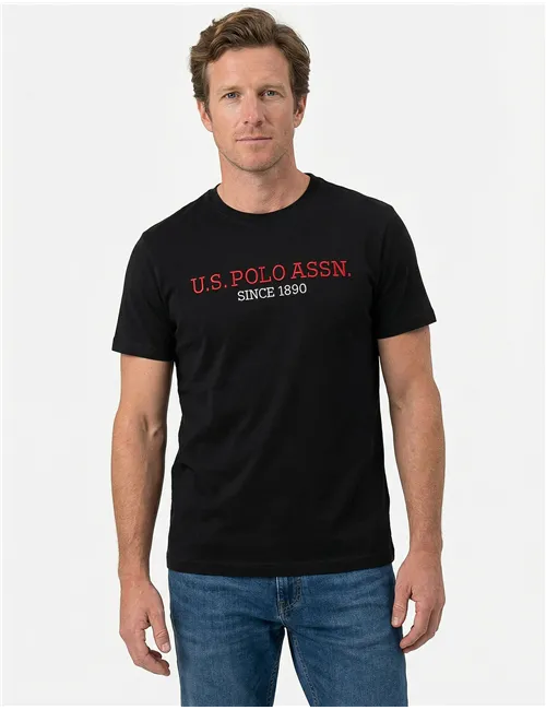 T-shirt uomo con ricamo nero