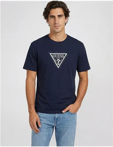T-shirt uomo con logo triangolare blu