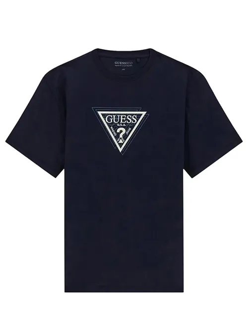 T-shirt uomo con logo triangolare blu