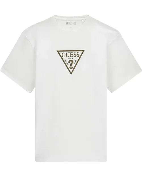 T-shirt uomo con logo triangolare bianco