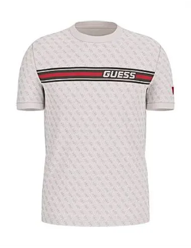 T-shirt uomo con logo all over bianco