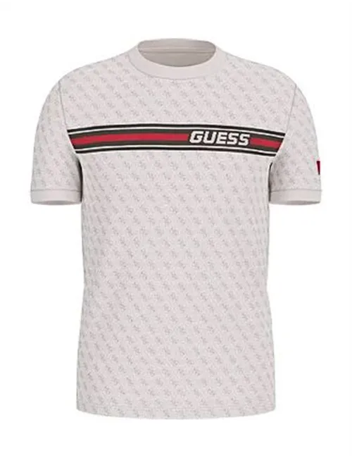 T-shirt uomo con logo all over bianco