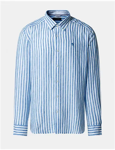 Camicia uomo a righe bianco azzurro