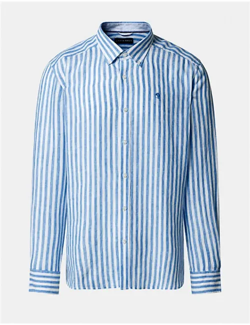 Camicia uomo a righe bianco azzurro