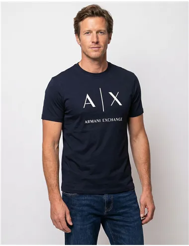 T-shirt uomo con logo blu navy
