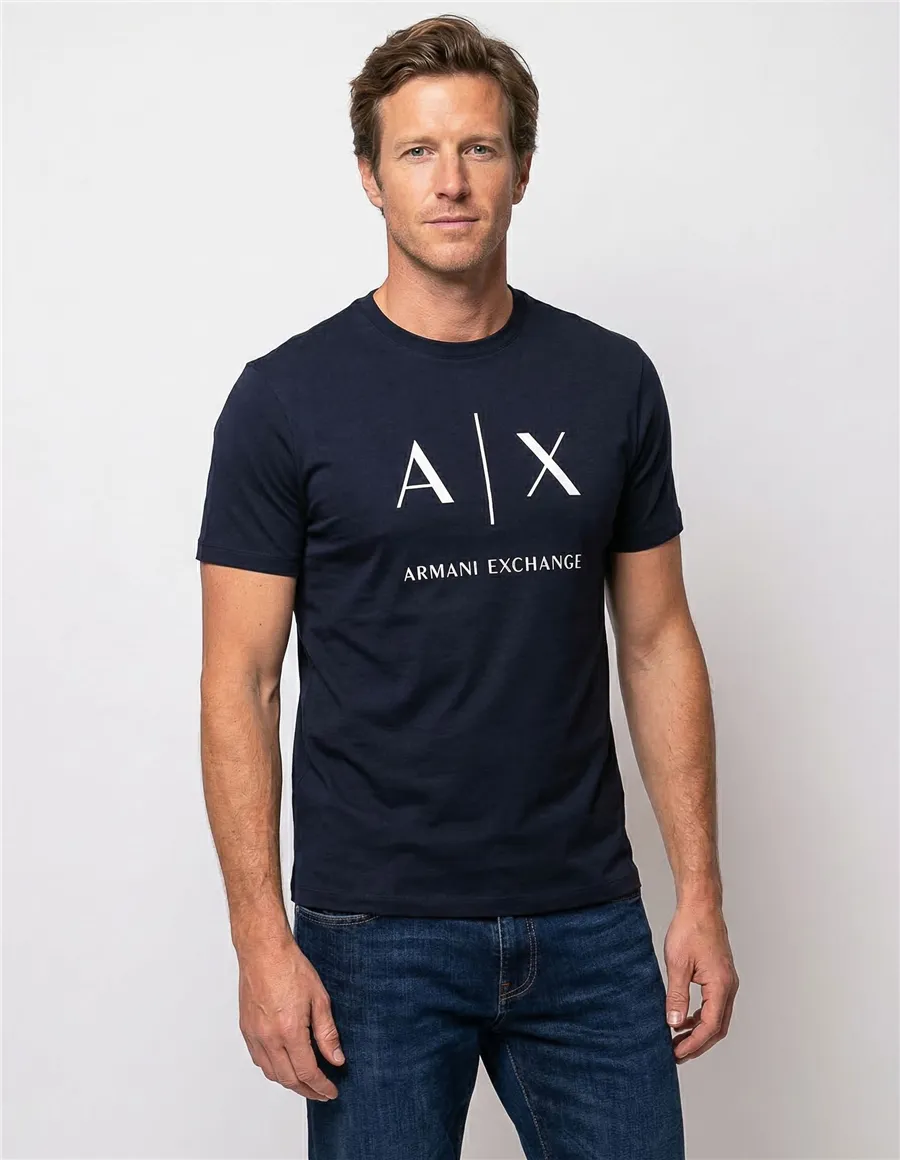 T-shirt uomo con logo blu navy