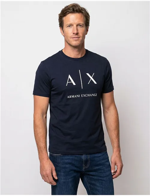 T-shirt uomo con logo blu navy